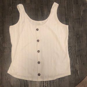 White Buttoned Tank Top